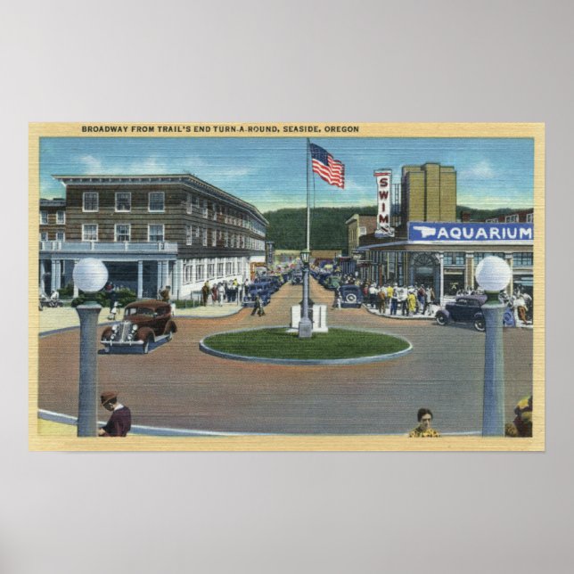 Seaside, Oregon - Broadway from Trail's End Poster (Front)