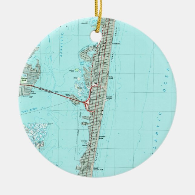 Seaside Park & NJ Shore Map (1989) Ceramic Ornament (Front)