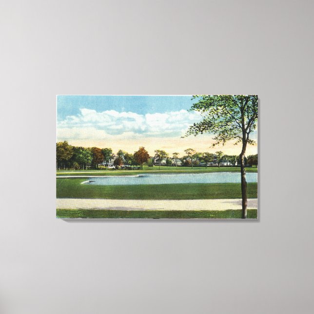 Seaside Park View of Mirror Lake Canvas Print (Front)