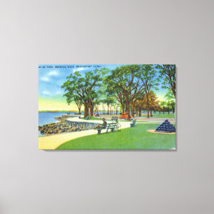 Seaside Park View of the Seawall Walk Canvas Print