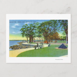 Seaside Park View of the Seawall Walk Postcard