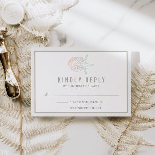 Seaside Pastels Wedding RSVP Response