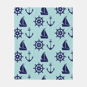 Seaside Pattern Fleece Blanket