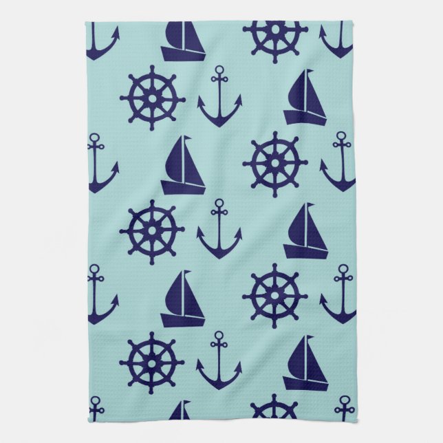 Seaside Pattern Kitchen Towel (Vertical)