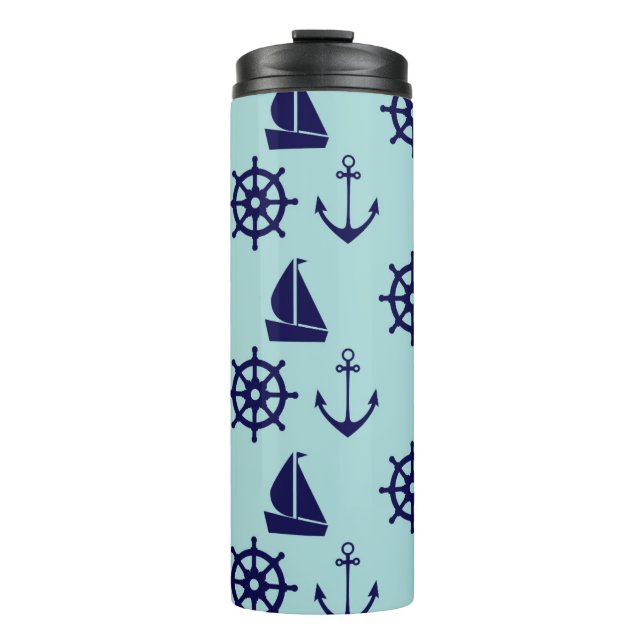 Seaside Pattern Thermal Tumbler (Front)