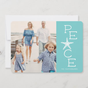 Seaside Peace Holiday Photo Collage Card