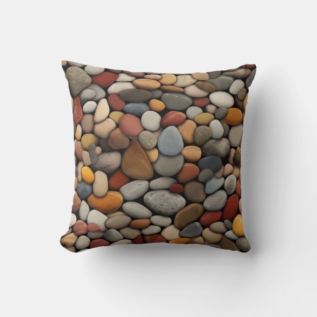 Seaside Pebbles Throw Pillow (Front)