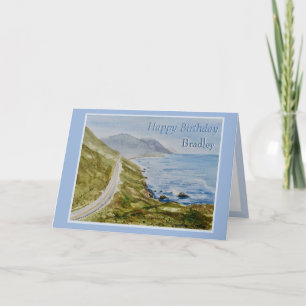 Seaside Personnalisez Nom Carte de voeux Anniversa