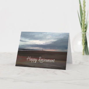 Seaside pier retirement card