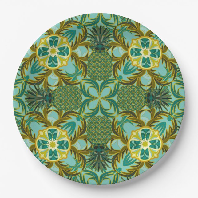Seaside Pineapple Design Plates (Front)