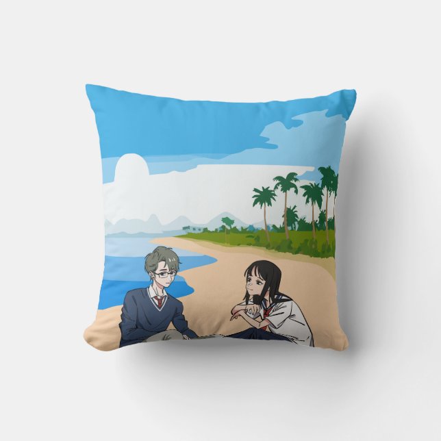Seaside Reflections – Quiet Moments Throw Pillow (Front)