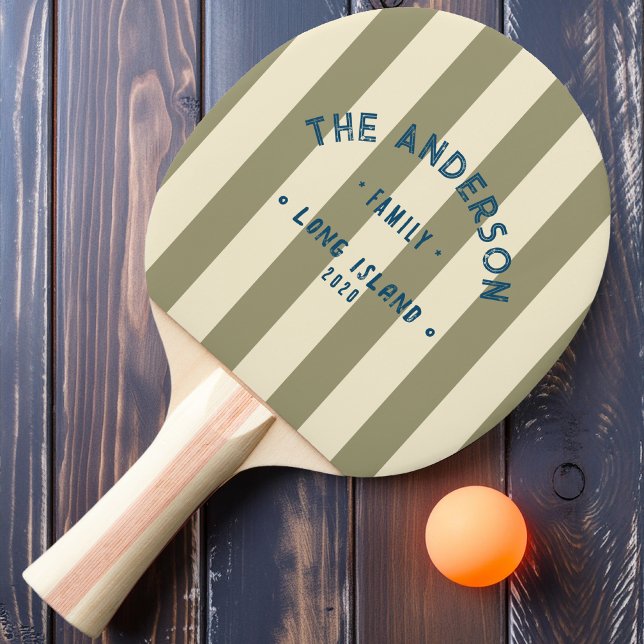 Seaside Sage Meadow Striping & Family Name Ping Pong Paddle (Creator Uploaded)
