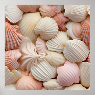 Seaside Seashells Art Poster