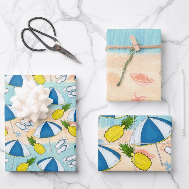 Seaside Serenity Wrapping Paper Sheet (Front)