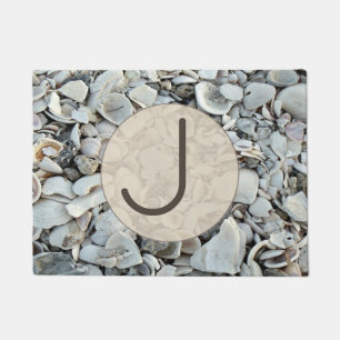 Seaside Shells Initial Welcome Doormat