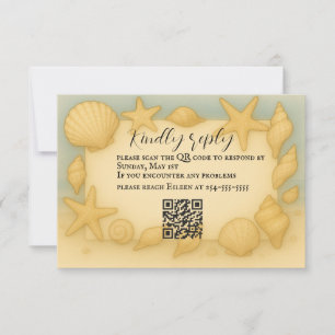Seaside Shells QR Code RSVP Card