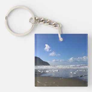 Seaside Shore in Winter, Oregon Coast Keychain