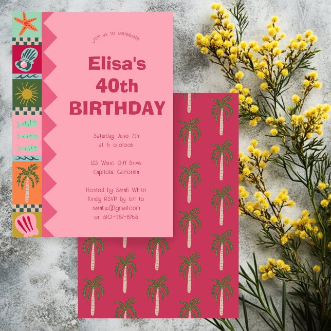 Seaside Soiree BIRTHDAY PARTY Modern Cute CUSTOM Invitation (Seaside Soiree BIRTHDAY PARTY Modern Cute CUSTOM Invitation
)