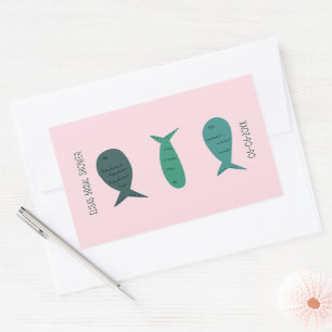 Seaside Soiree Bridal Shower Cute Fishes CUSTOM Sticker