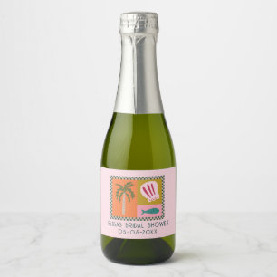 Seaside Soiree Bridal Shower Modern Cute CUSTOM Sparkling Wine Label