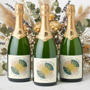 Seaside Soiree Bridal Shower Modern Cute CUSTOM Sparkling Wine Label