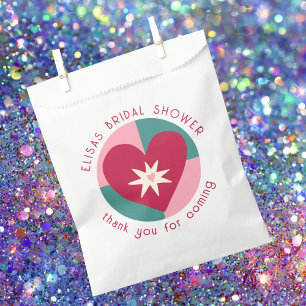 Seaside Soiree Bridal Shower Modern Heart CUSTOM Favour Bag