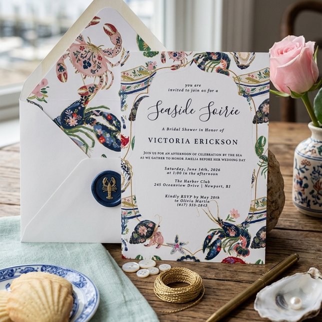 Seaside Soirée Coastal Bridal Shower Invitation (Creator Uploaded)