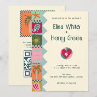 Seaside Soiree Modern Cute CUSTOM QR Wedding 