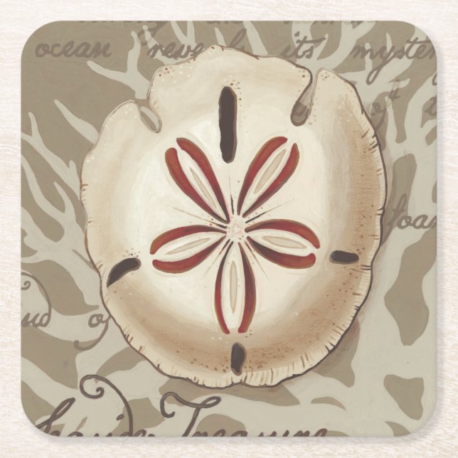 Seaside Sonnet III Square Paper Coaster (Front)