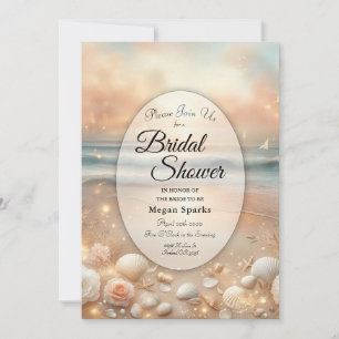 Seaside Sparkle and Sunset Dreams Bridal Shower Invitation
