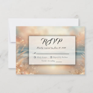 Seaside Sparkle and Sunset Dreams Wedding RSVP Card