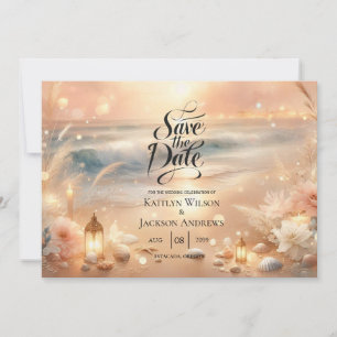 Seaside Sparkle and Sunset Dreams Wedding Save The Date