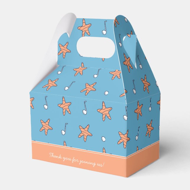Seaside Stars and Music Notes Happy Birthday Favor Box (Front Side)