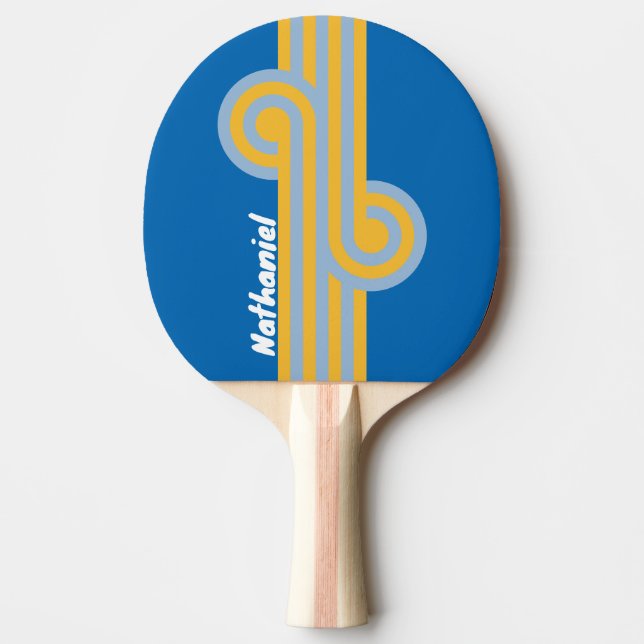 Seaside Stripe Loop with Name Ping Pong Paddle (Front)