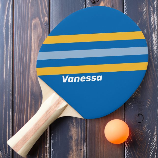 Seaside Stripes with Name Ping Pong Paddle (Creator Uploaded)