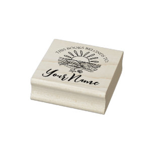 Seaside Sunrise "This book belongs to" Rubber Stamp