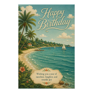 Seaside Sunshine Birthday Escape Poster