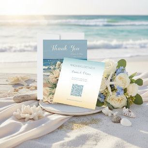 Seaside Theme Wedding QR Code Enclosure Card