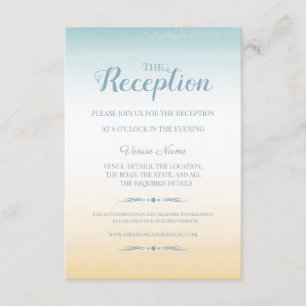 Seaside Theme Wedding Reception Card
