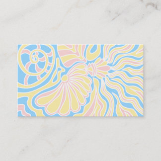 Seaside Themed Design in Pastel Colours. Business Card
