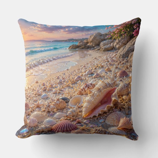 Seaside Throw Pillow (Front)