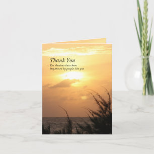 Seaside Tranquil Sunset Thank-You for Sympathy Thank You Card