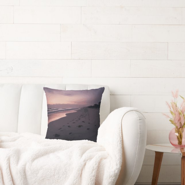 Seaside Twilight Throw Pillow (Couch)