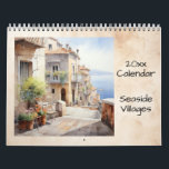 Seaside Villages Illustration Watercolor  Calendar<br><div class="desc">Whether you wish to live by the sea or take your vacations there,  these little villages by the sea will brighten your day.  Great Christmas gift. AI assisted graphics purchased with commercial use.  Artwork:  RedHeronLighthouse</div>