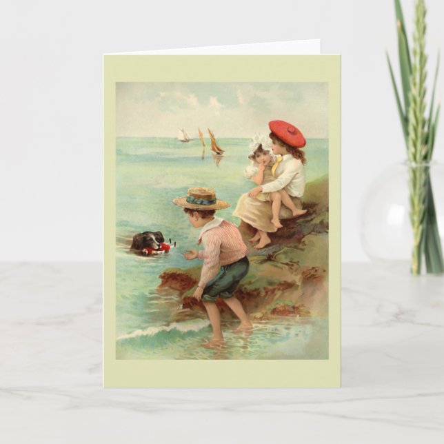 Seaside Vintage Illustration Card (Front)