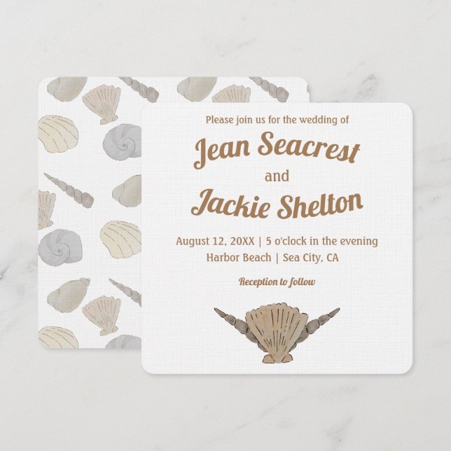 Seaside Wedding Coastal Invitation (Front/Back)