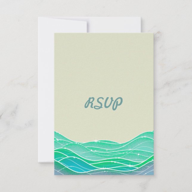 Seaside Wedding Magical Waves Invite (Front)
