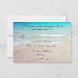 Seaside Wedding Reply Exact Guest Count Menu