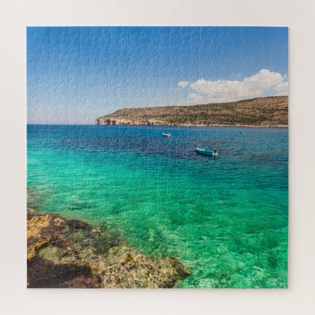 Seasman avec petit bateau de pêche Jigsaw Puzzle (Vertical)