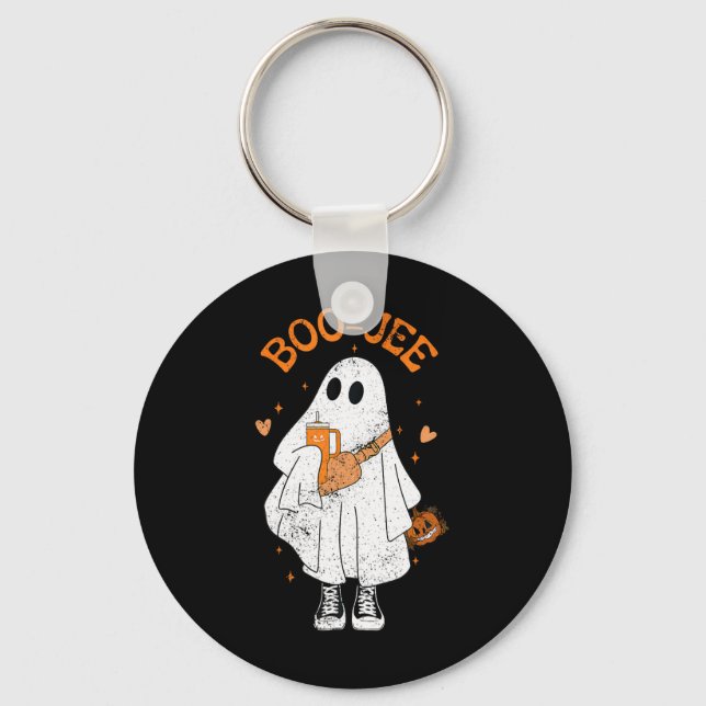 Season Cute Ghost Halloween Boujee Boo Jee 1  Keychain (Front)